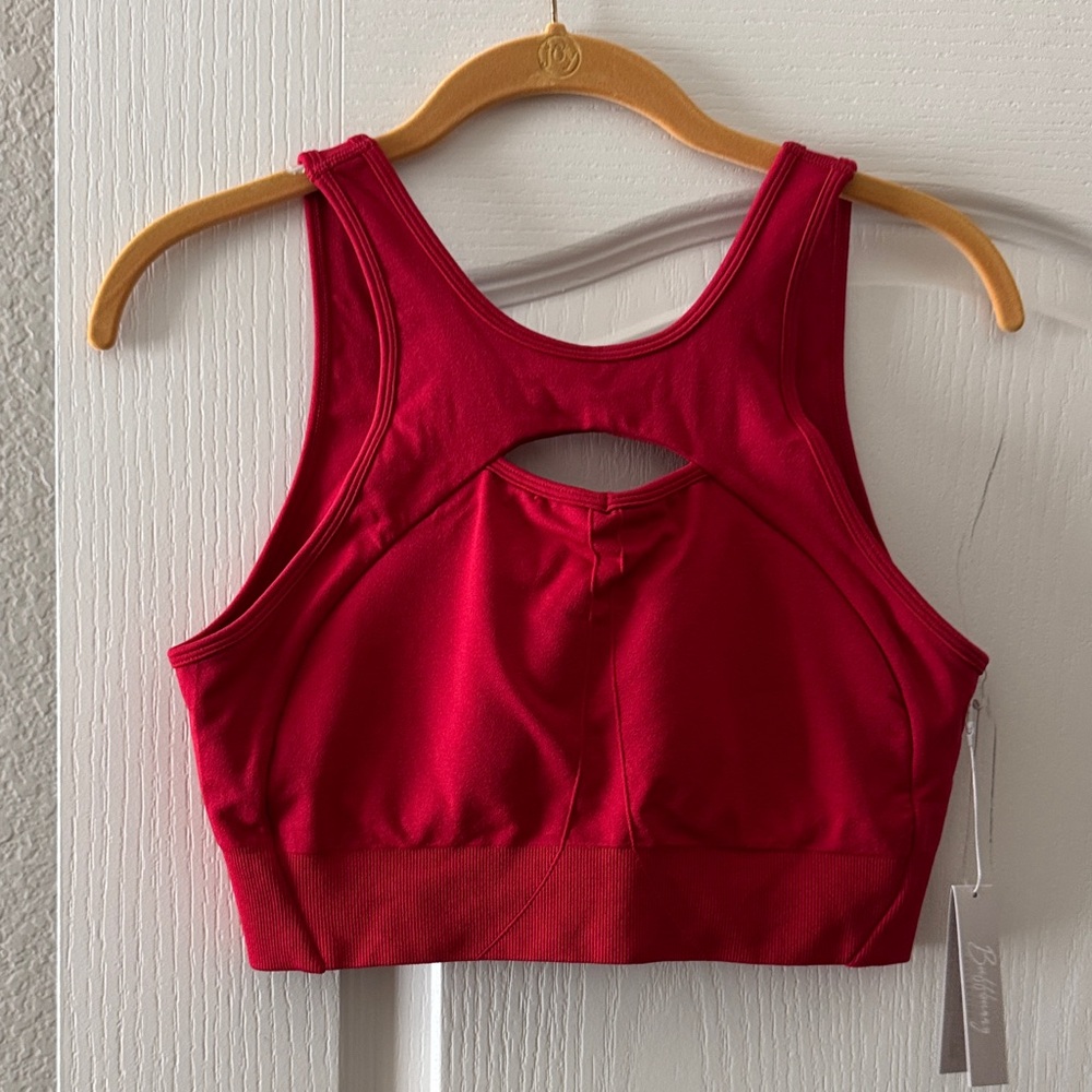 Buffbunny XL Women's Red Racerback Sports Bra - Active Comfort